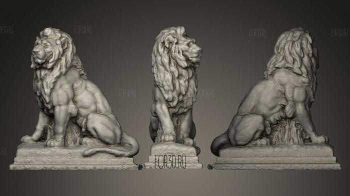 Sitting lion stl model for CNC
